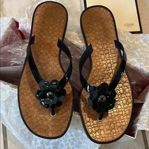 Coach Black Lindy Sandals
